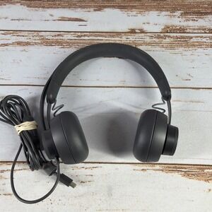 Used Logitech Zone Wired On-Ear Headset Black 981-000876 USB PC Mic Tested